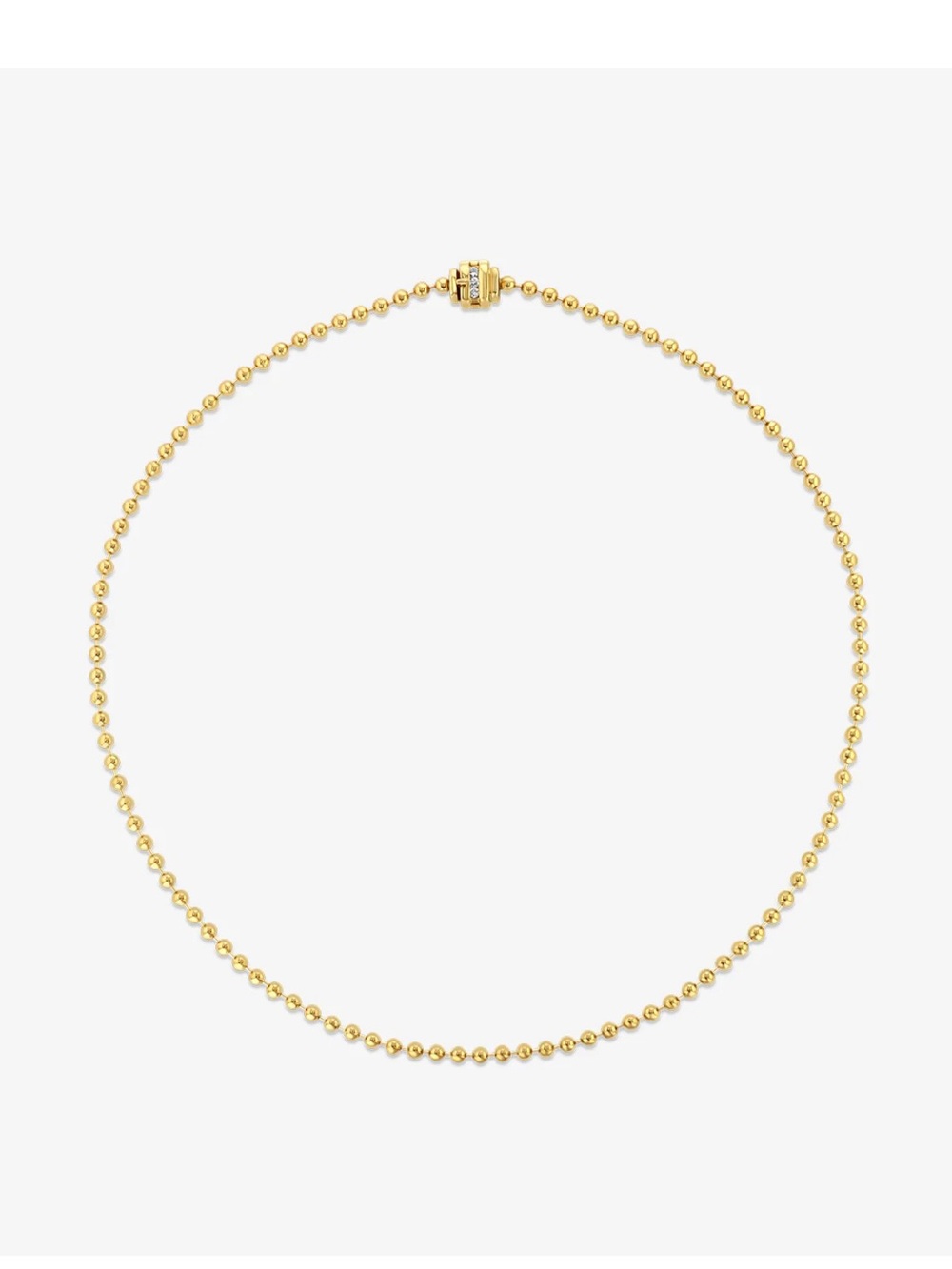 Gold Bead Chain Necklace with Shell Accent - Picture 3 of 4